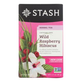 Stash Tea Hibiscus Herbal?tea - Wild Raspberry - Case Of 6 - 20 Bags