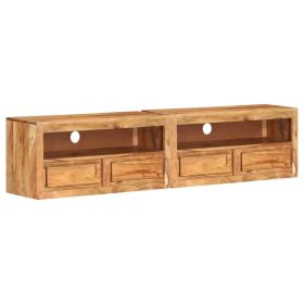 TV Stands 2 pcs 34.6"x11.8"x15.7" Solid Wood Acacia