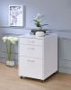 ACME Coleen File Cabinet in White High Gloss & Chrome 92454