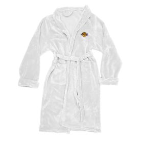 Lakers OFFICIAL NBA Men's L/XL Silk Touch Bath Robe; 26" x 47"