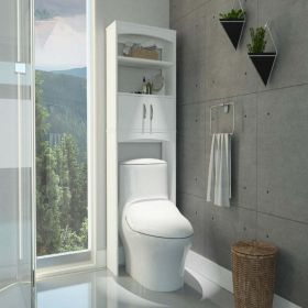 Over The Toilet Cabinet Valentia, Three Shelves, White Finish