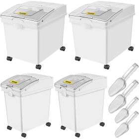 VEVOR Ingredient Bin, 10.5 Gallon and 6.6 Gallon Capacity Ingredient Storage Bin, PP Material Flour Bins On Wheels