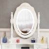 LED Single Mirror 4 Drawer Dresser White