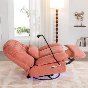 270 Degree Swivel Power Recliner with Voice Control, Bluetooth Music Player,USB Ports, Atmosphere Lamp