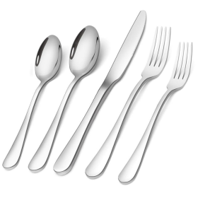 20 Piece Silverware Set, Premium Silverware Mirror Polished Cutlery Set, Stainless Steel Flatware Sets Service for 4, Spoons Forks Knifes Utensils