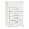 Classic Traditional Style White Finish 1pc Chest of 5x Dovetail Drawers Wooden Bedroom Furniture