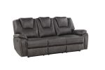 Katrine - PU Manual Sofa- - Charcoal