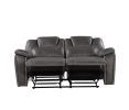 Katrine - Charcoal PU Manual Loveseat - Black