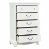 Classic Traditional Style White Finish 1pc Chest of 5x Dovetail Drawers Wooden Bedroom Furniture