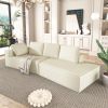 125" Stylish Chaise Lounge Modern Indoor Lounge Sofa Sleeper Sofa with Clean Lines for Living Room, Beige