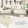 125" Stylish Chaise Lounge Modern Indoor Lounge Sofa Sleeper Sofa with Clean Lines for Living Room, Beige