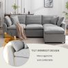 U_STYLE Down Filled Upholstery Convertible Sectional Sofa, L Shaped Couch with Reversible Chaise