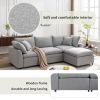 U_STYLE Down Filled Upholstery Convertible Sectional Sofa, L Shaped Couch with Reversible Chaise