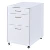 ACME Coleen File Cabinet in White High Gloss & Chrome 92454