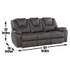 Katrine - PU Manual Sofa- - Charcoal