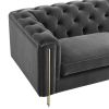 Charlene - Velvet Button Tufted Sofa - Gray