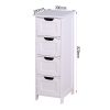 White Bathroom Storage Cabinet; Freestanding Cabinet with Drawers