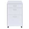 ACME Coleen File Cabinet in White High Gloss & Chrome 92454